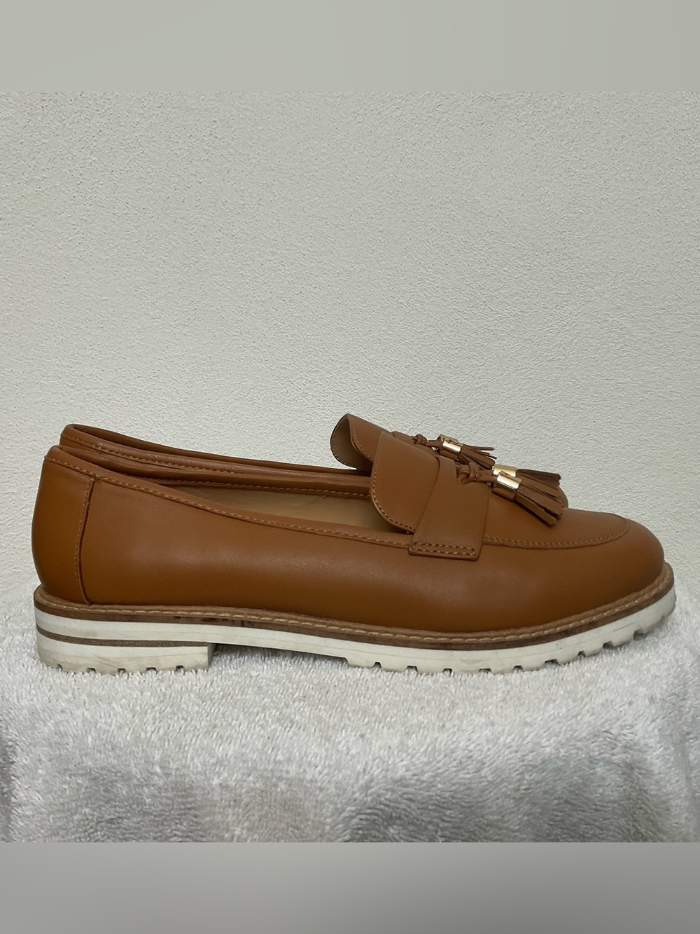 Talbots Laura Tasseled Soft Nappa Loafers Havana Tan Size 7.5 Office Work